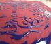 Raised silicone ink printing effect on textile fabric